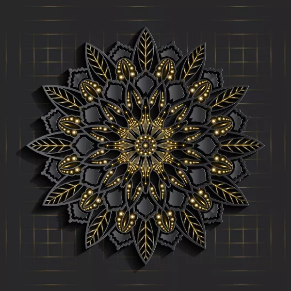 وکتور طراحی سه بعدی ماندالا لوکس شماره سه