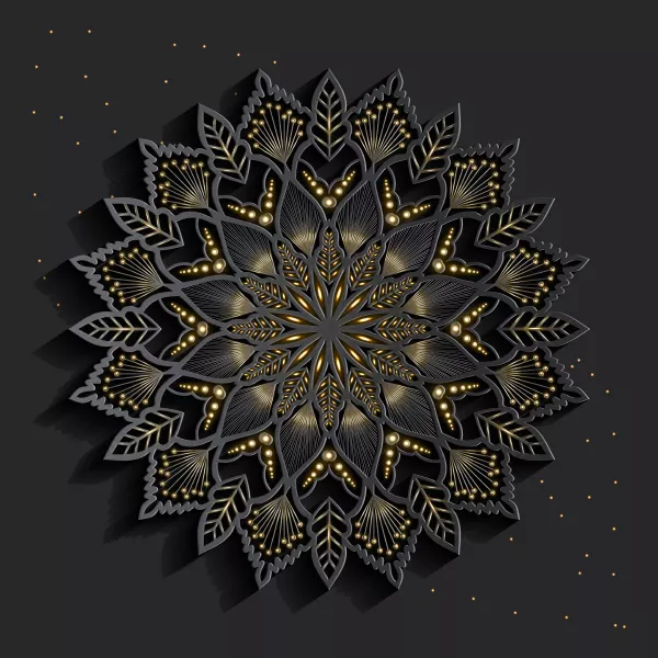 وکتور طراحی سه بعدی ماندالا لوکس شماره چهار