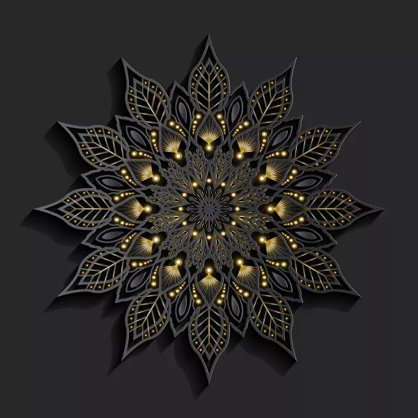 وکتور طراحی سه بعدی ماندالا لوکس شماره شش