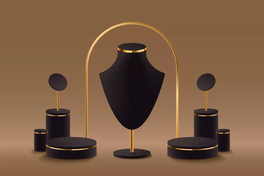 وکتور واقع بینانه فروشگاه جواهر