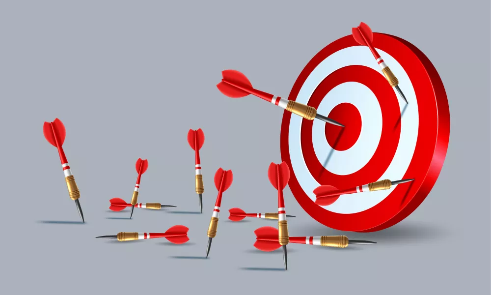 وکتور ورزشی دارت و سیبل واقع بینانه