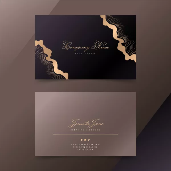 وکتور کارت ویزیت لوکس طلایی و سیاه
