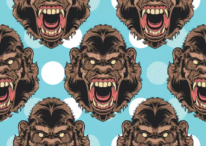 وکتور پس زمینه و طراحی کارتونی گوریل