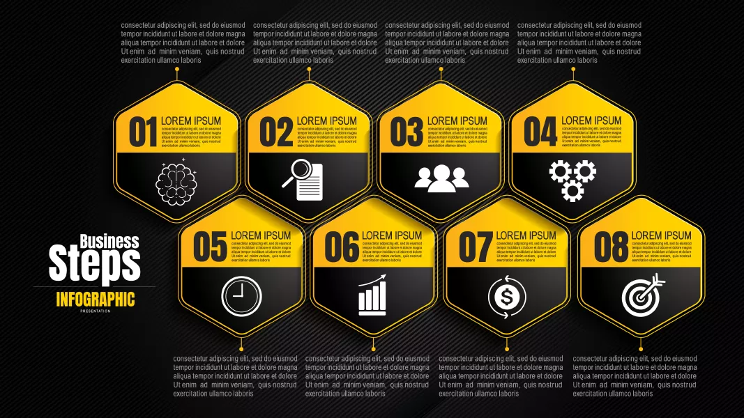 وکتور اینفوگرافیک و تایم لاین شماره سه