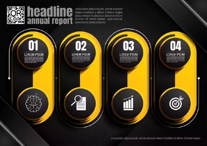 وکتور اینفوگرافیک و تایم لاین شماره شش