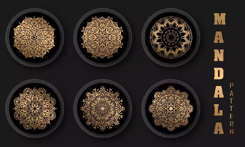 وکتور ست ماندالا طلایی لوکس و سنتی