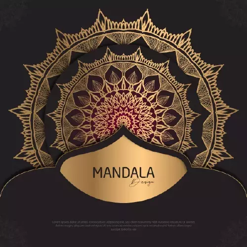 وکتور پس زمینه ماندالا طلایی شماره دو