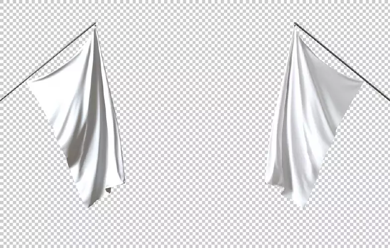 موکاپ واقع بینانه پرچم های سفید