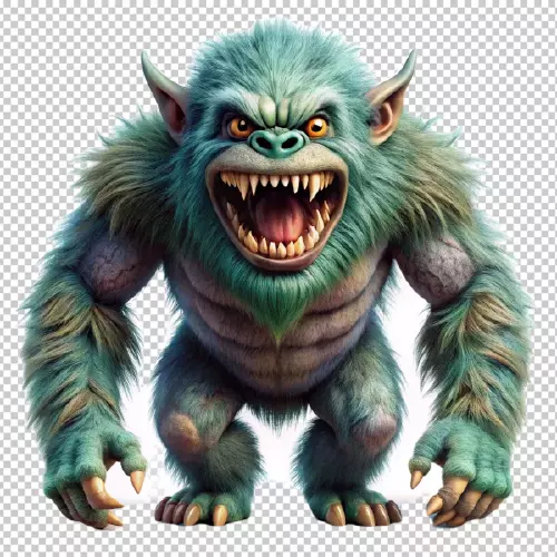 موکاپ سه بعدی هیولا شماره دو