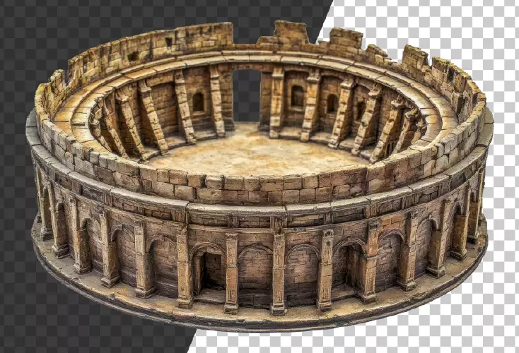 موکاپ واقع بینانه آثار باستانی روم