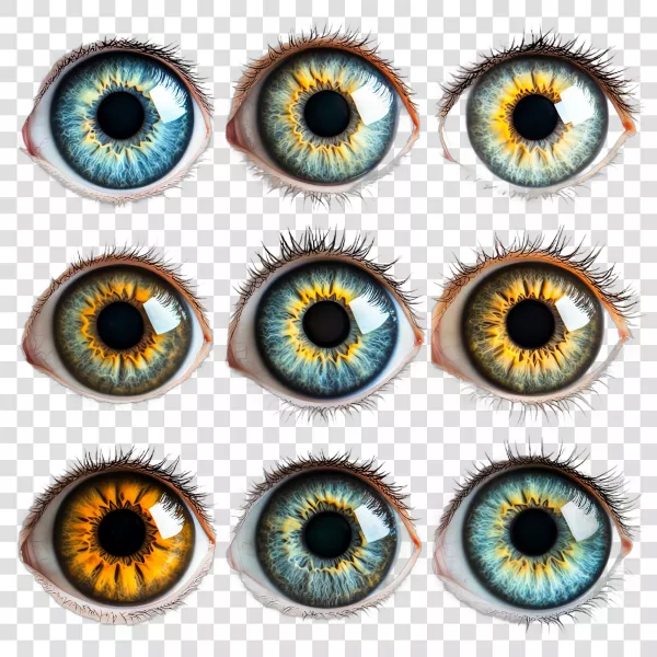 موکاپ چشم های رنگارنگ شماره سه