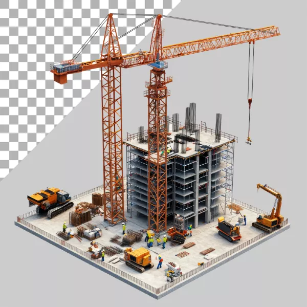 موکاپ ساخت و ساز و جرثقیل