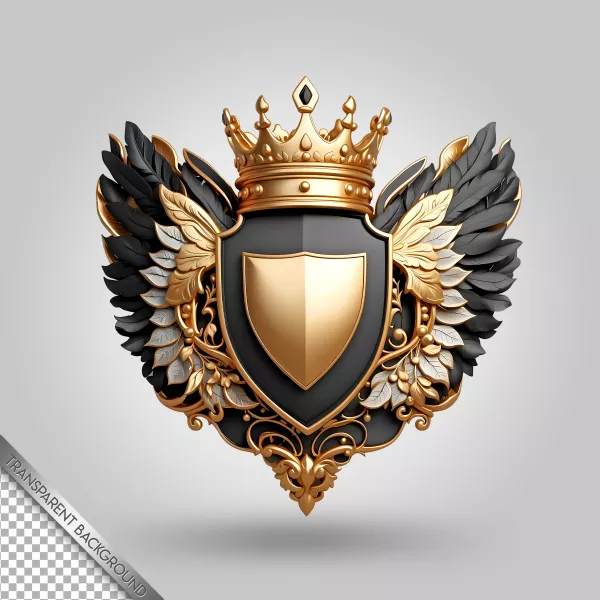 موکاپ سه بعدی بال و سپر طلایی