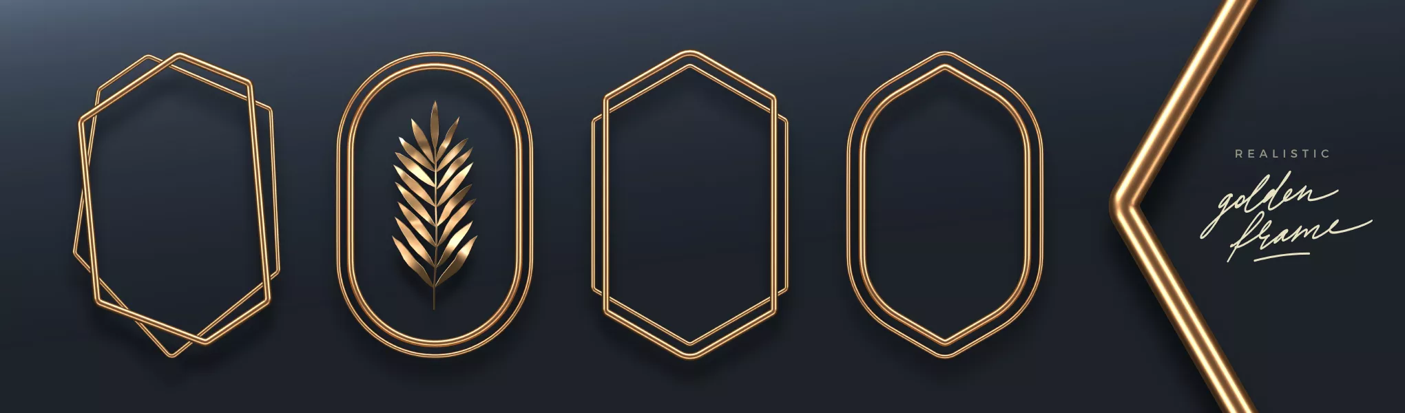 وکتور قاب و کادر لوکس طلایی