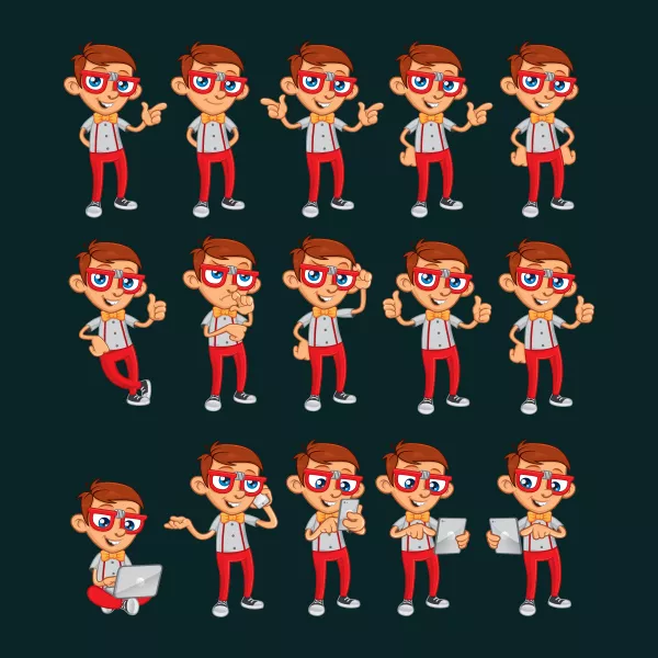 وکتور طراحی و نقاشی کاراکتر پسر بچه