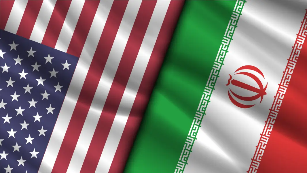 وکتور پرچم ایران و آمریکا شماره دو
