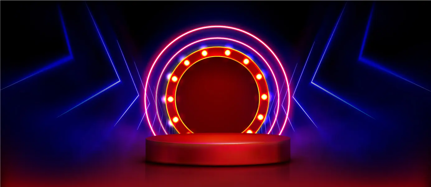 وکتور دکوراسیون و سکو قرمز رنگ سه بعدی