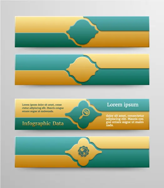 وکتور بنر و المان طراحی سبک سنتی اسلامی