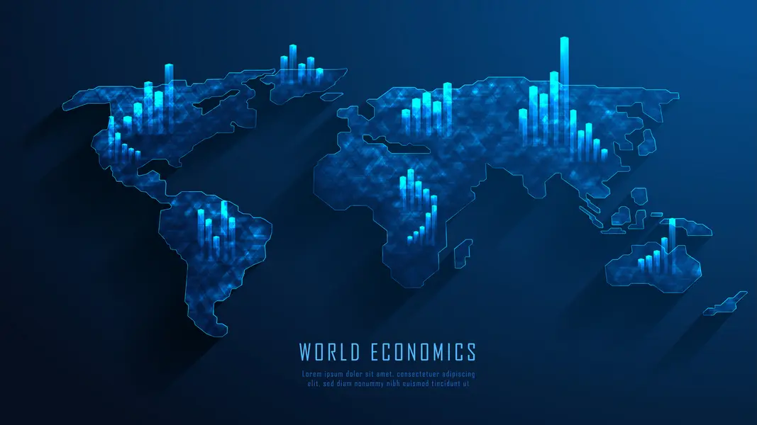 وکتور نقشه جهان سه بعدی و نمودار