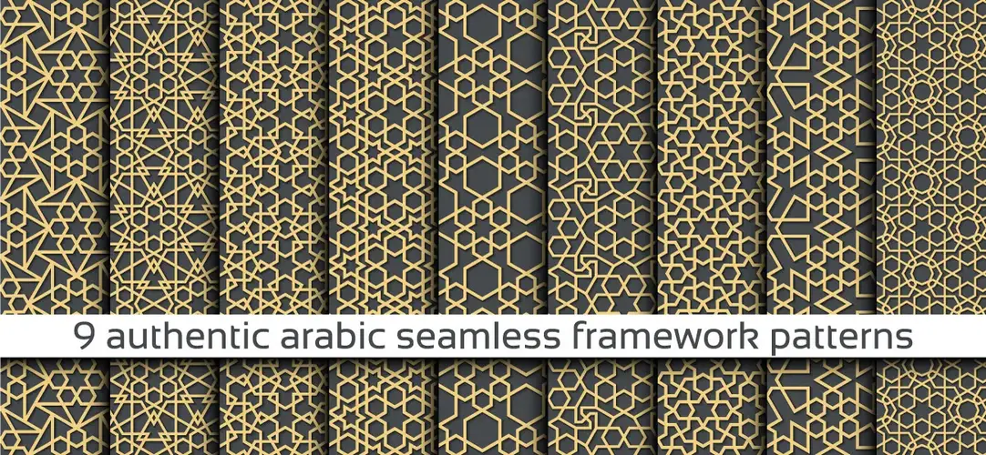 وکتور ست پس زمینه پترن سبک سنتی اسلامی