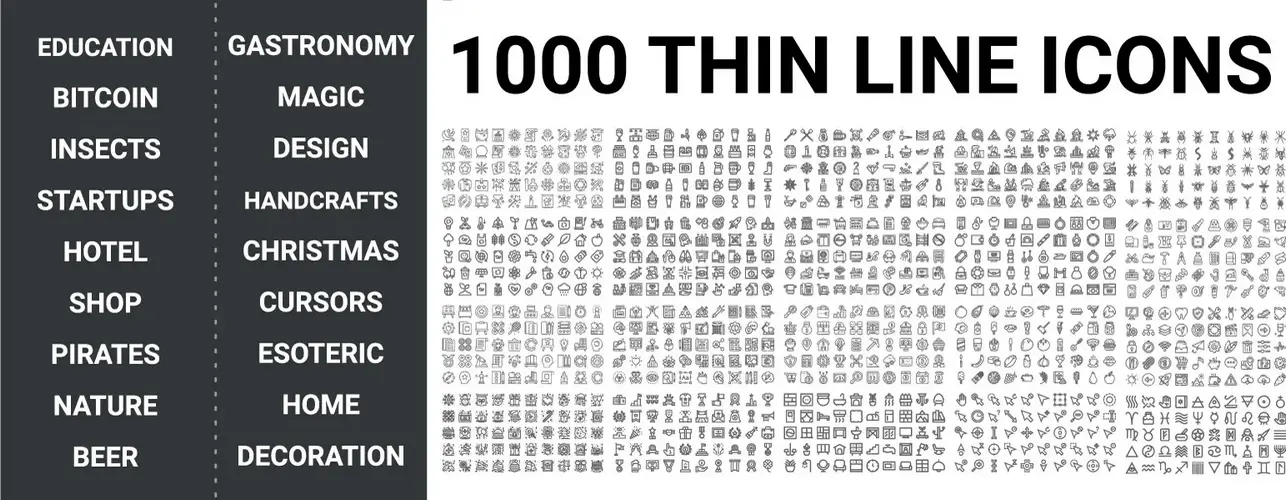 وکتور ست آیکون های خطی شماره دو