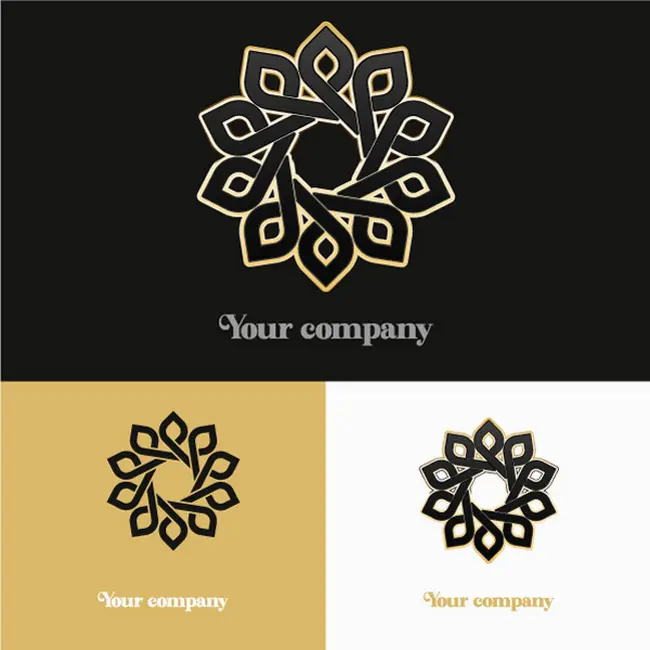 وکتور لوگو طلایی سنتی شماره دو