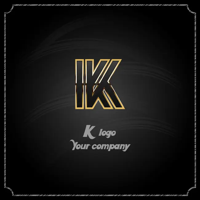 وکتور لوگو طلایی حرف انگلیسی K