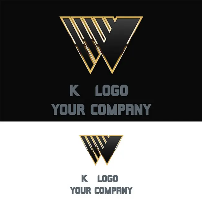 وکتور لوگو طلایی لوکس حرف انگلیسی W