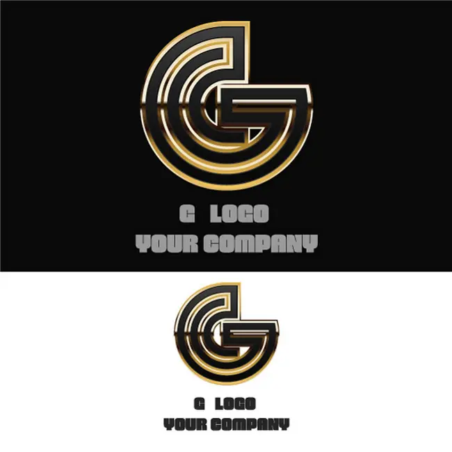 وکتور لوگو طلایی لوکس حرف انگلیسی G