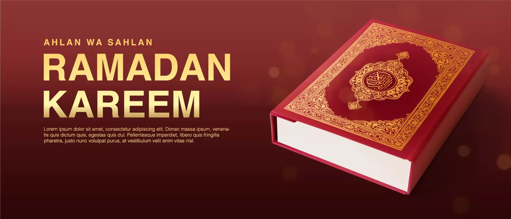 دانلود وکتور قرآن کریم واقع بینانه و رمضان کریم
