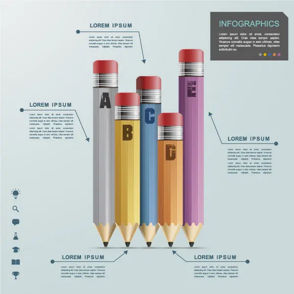 وکتور اینفوگرافیک طرح مداد شماره سه