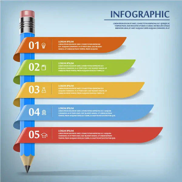 وکتور اینفوگرافیک طرح مداد شماره چهار