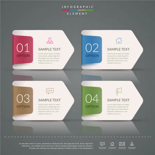 وکتور اینفوگرافیک سفید رنگ با چهار مرحله